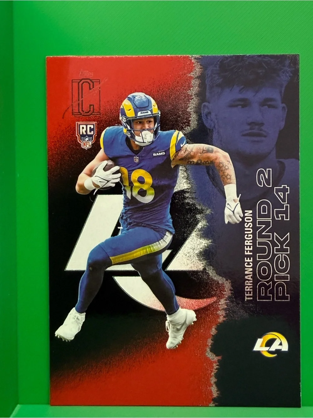 Topps Rams Blue Yellow Football Trading Card